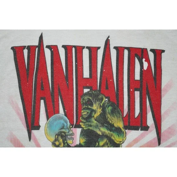 Van Halen 1988 Monsters of Rock Tour T Shirt RARE Ape Graphics DAMAGED